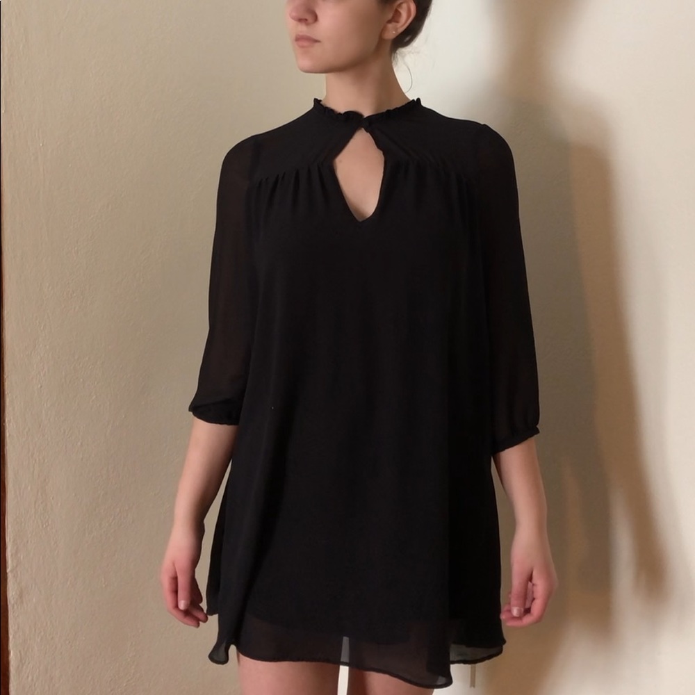 Flowy Black Formal Mini Dress